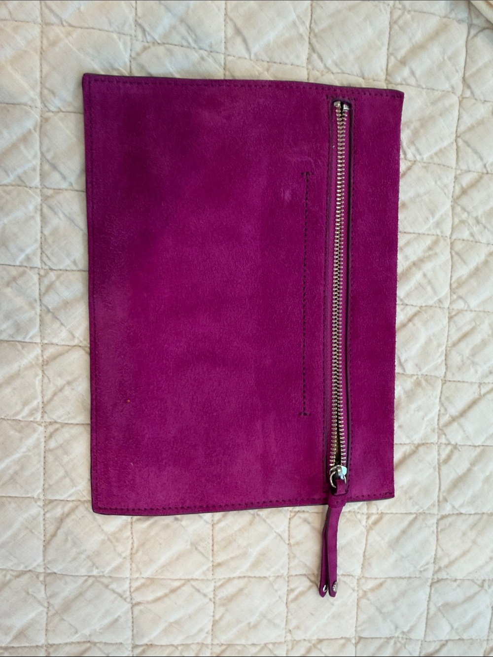 Suede clutch bag